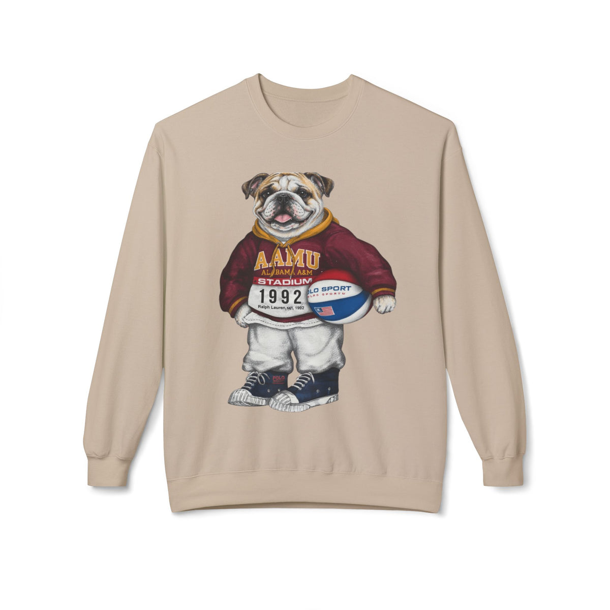 Vintage AAMU Bulldog Mascot Stadium Hoodie 1992- HBCU Polo Bear sweatshirt