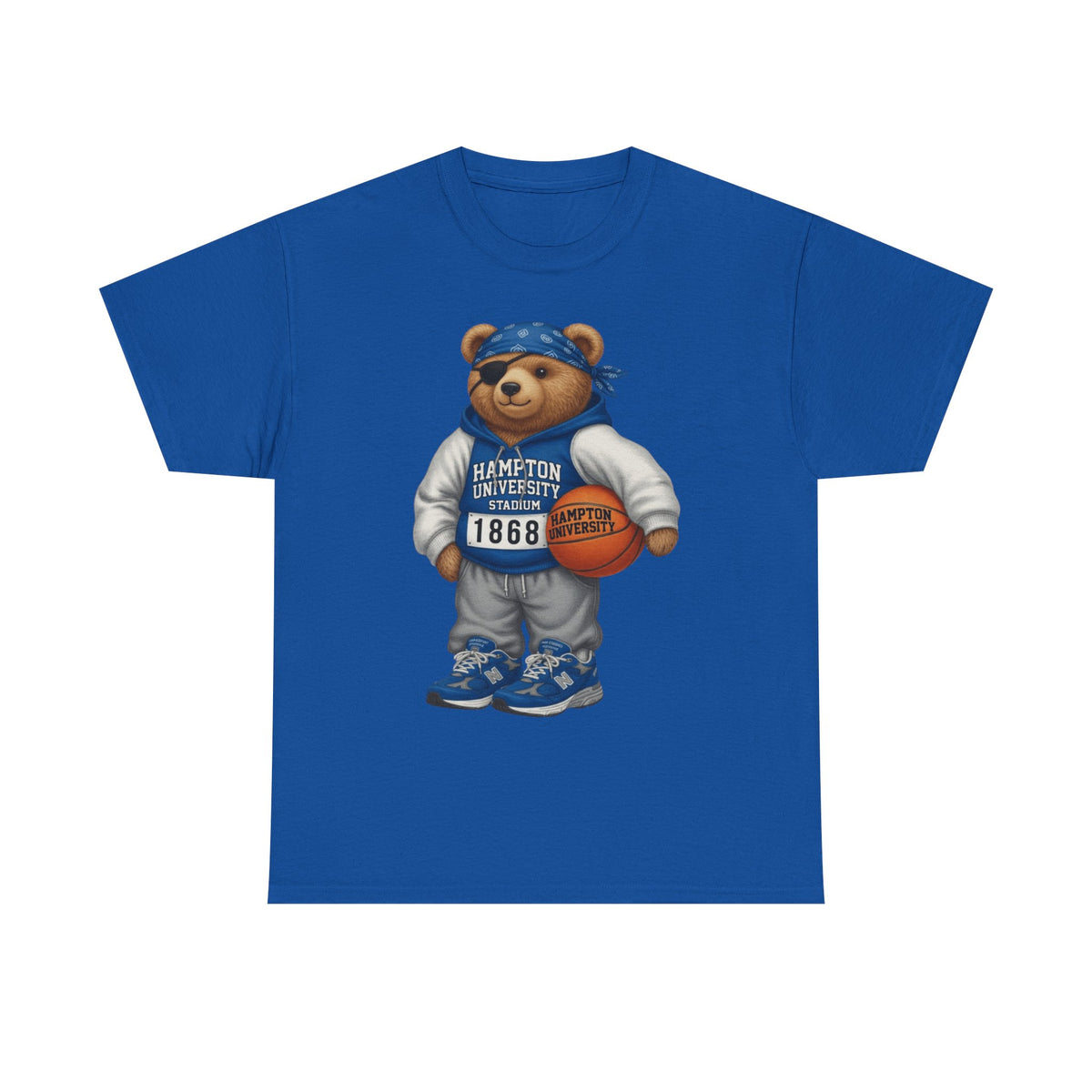 Hampton University Bear Basketball Tee — 1868 Retro Campus Shirt