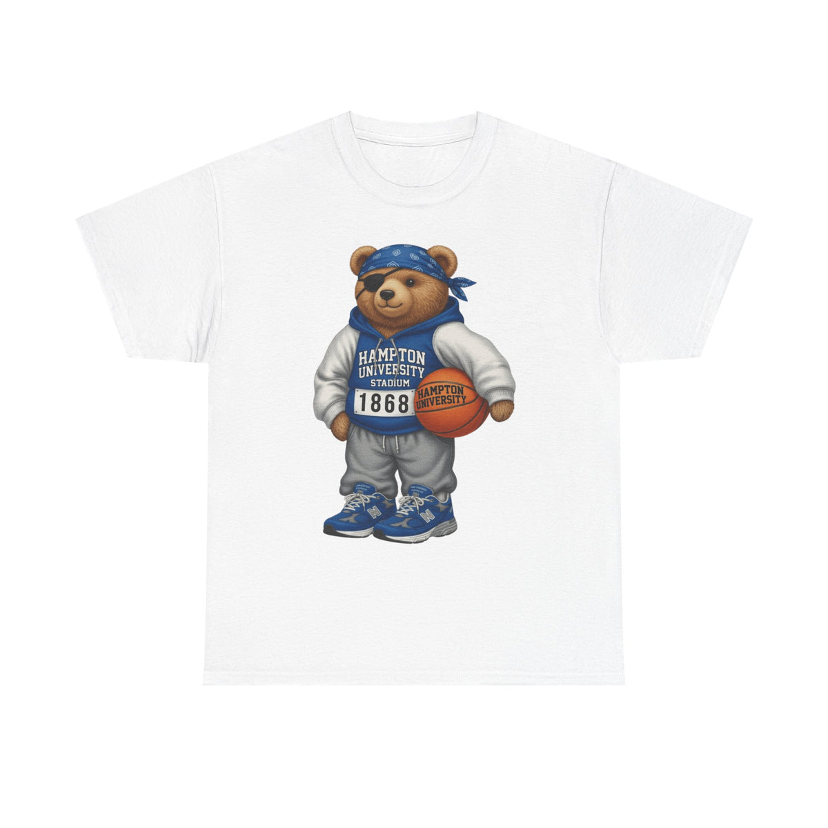Hampton University Bear Basketball Tee — 1868 Retro Campus Shirt