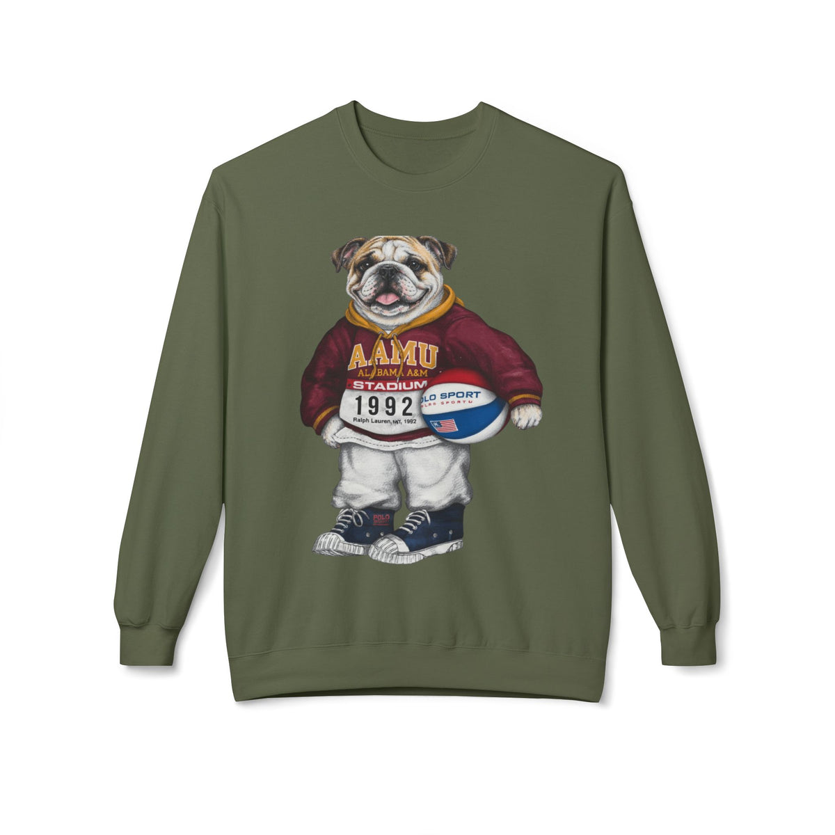 Vintage AAMU Bulldog Mascot Stadium Hoodie 1992- HBCU Polo Bear sweatshirt