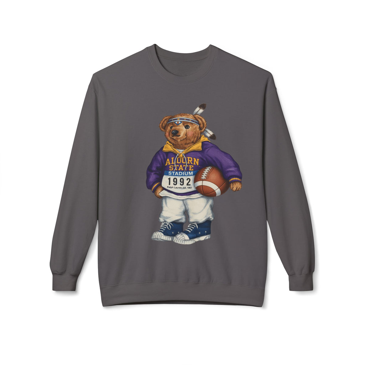 Alcorn State Polo Bear Sweatshirt | ASU Braves Teddy | Purple Gold HBCU Heritage Crew |