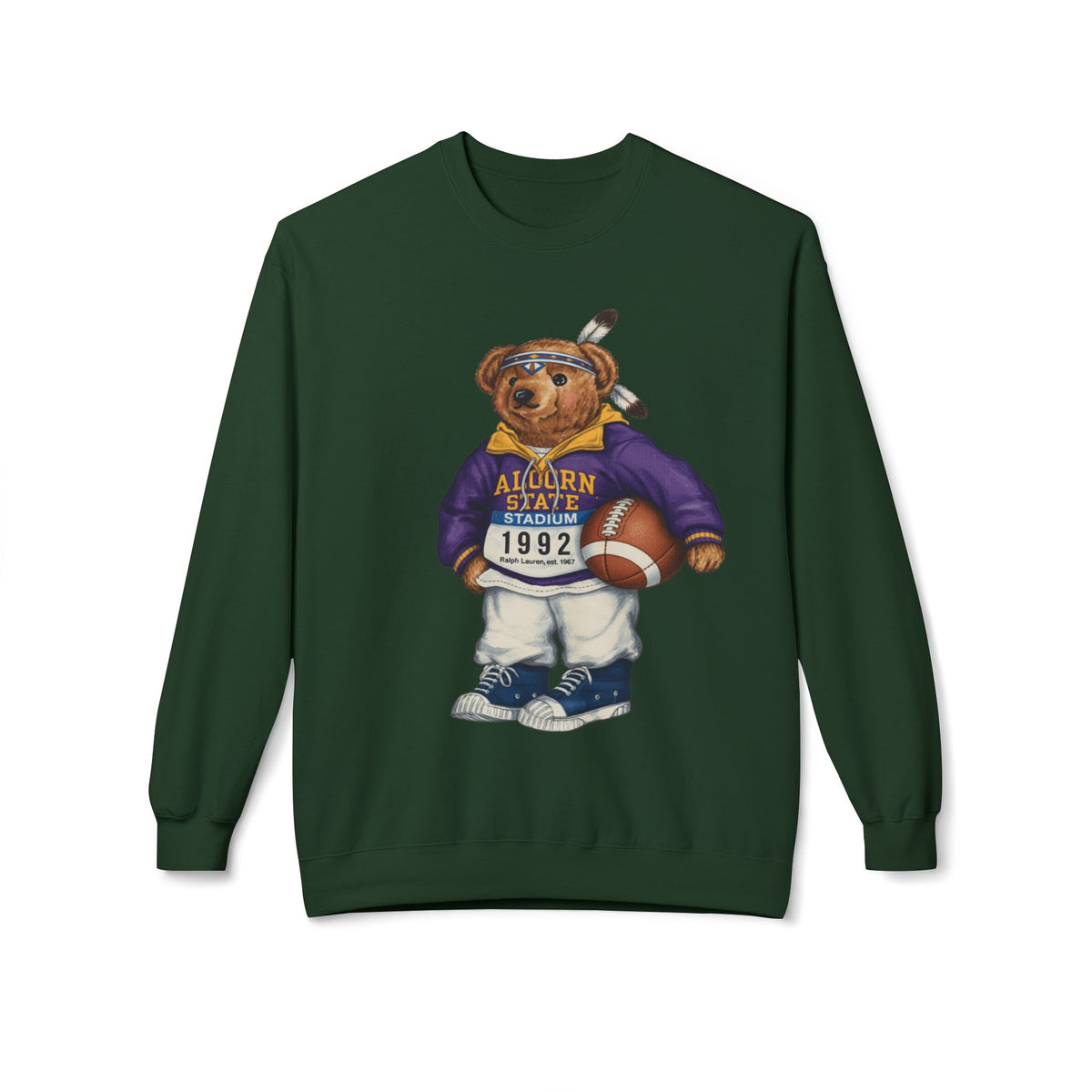Alcorn State Polo Bear Sweatshirt | ASU Braves Teddy | Purple Gold HBCU Heritage Crew |
