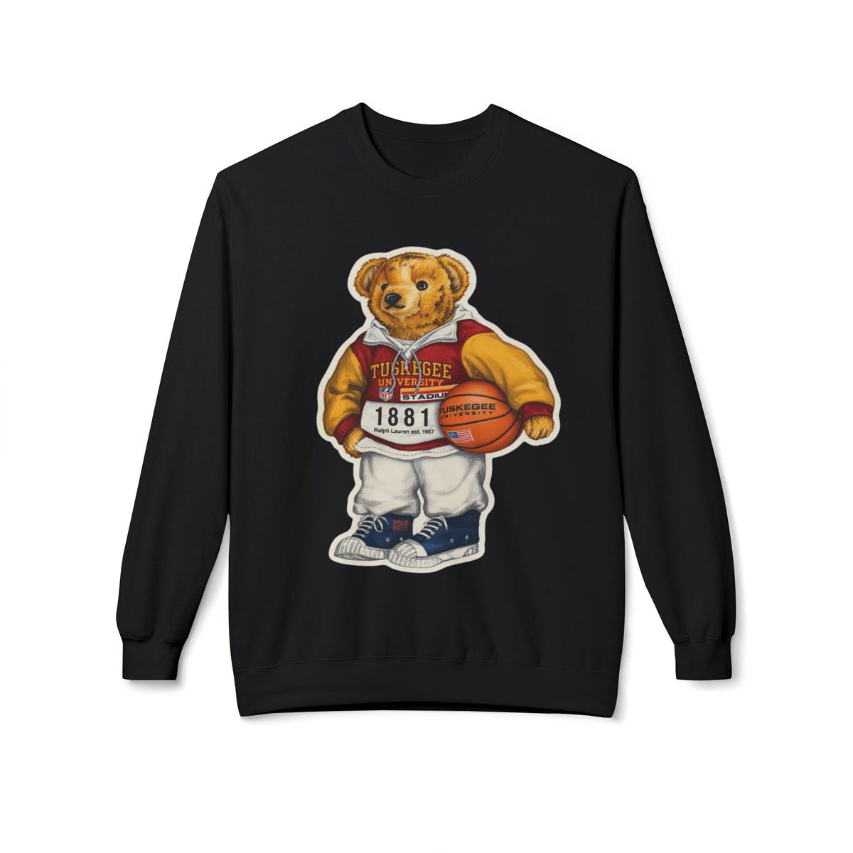 Tuskegee Bear Mascot Athletic Illustration- HBCU Polo Bear sweatshirt