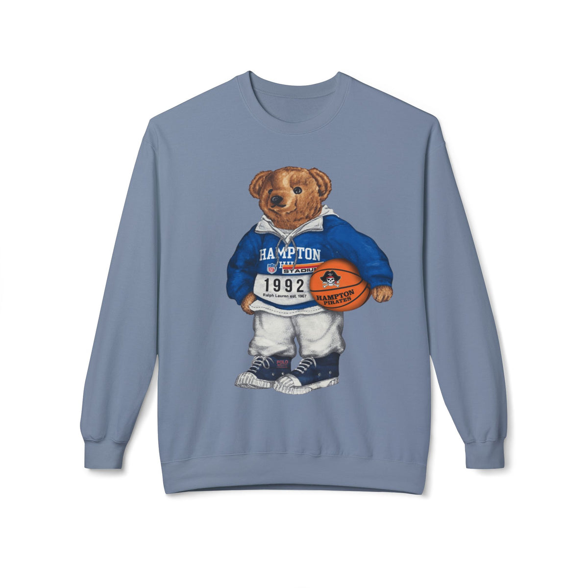 Hampton Pirates Teddy Bear Mascot- HBCU Polo Bear sweatshirt