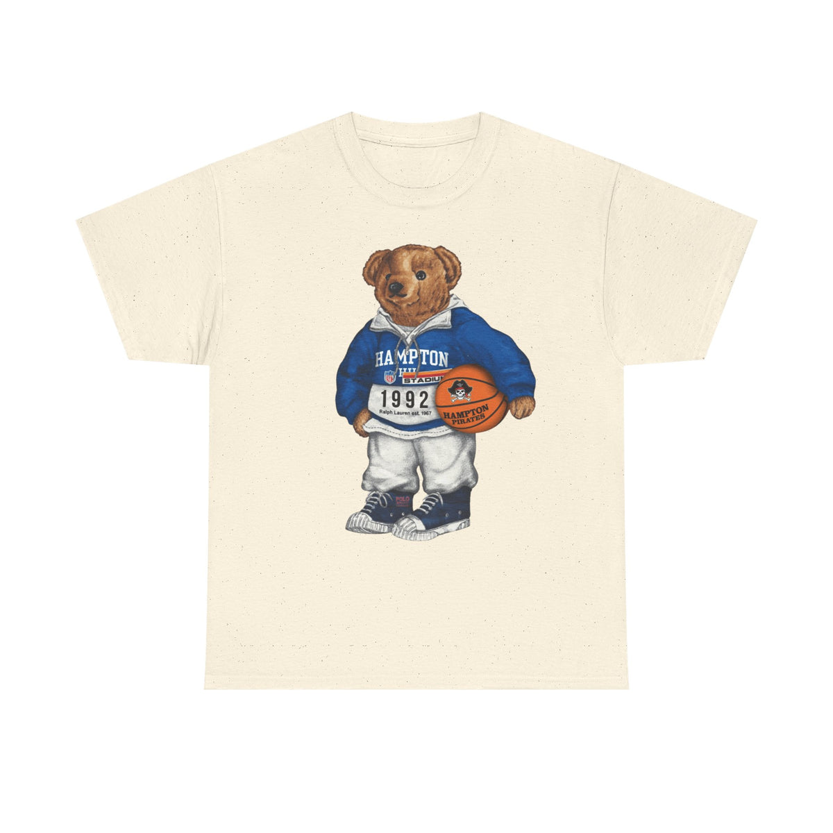 Hampton University Polo Bear 1992 Edition HBCU Tee Shirt-p  Basketball Bear Tee |Sports Graphic Shirt