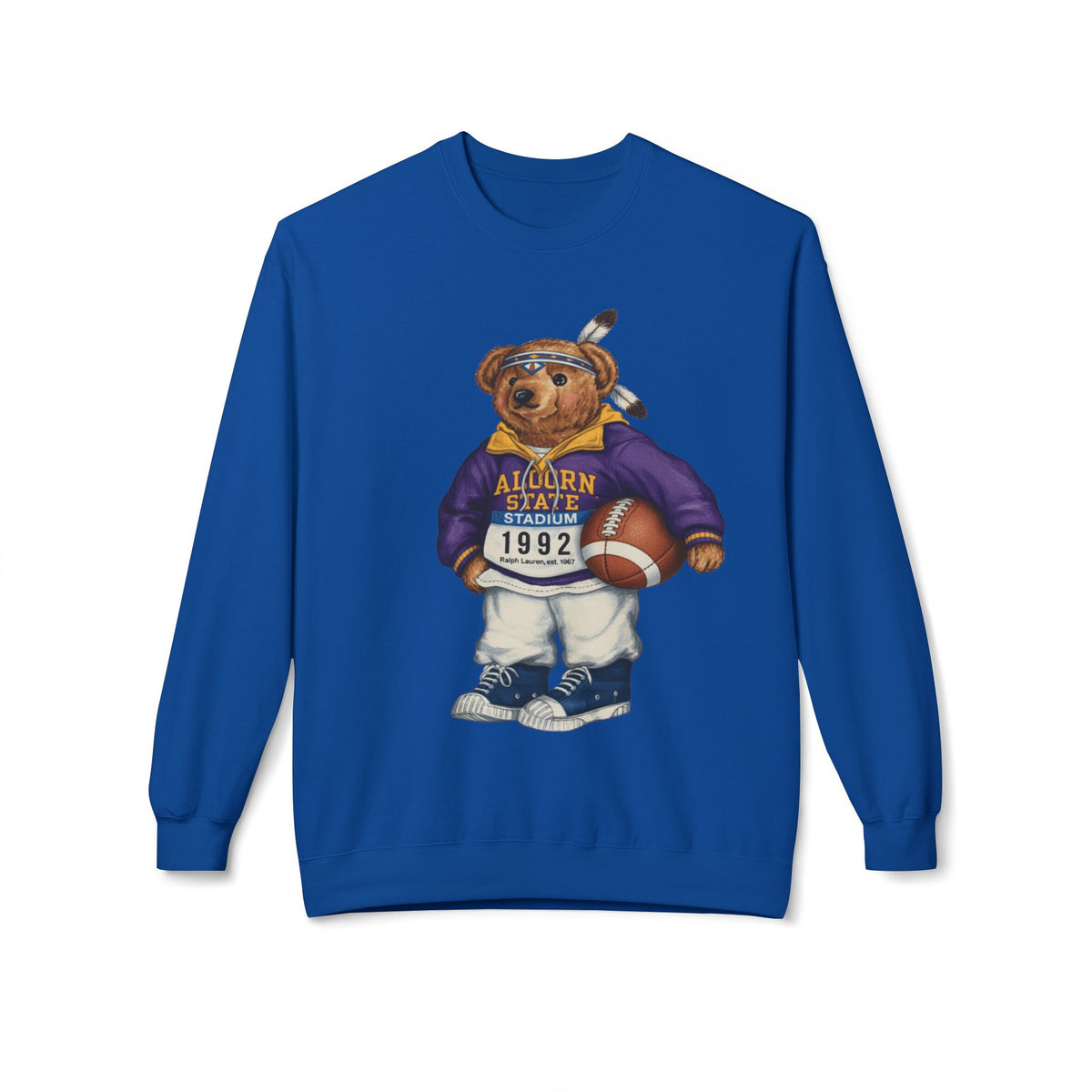 Alcorn State Polo Bear Sweatshirt | ASU Braves Teddy | Purple Gold HBCU Heritage Crew |