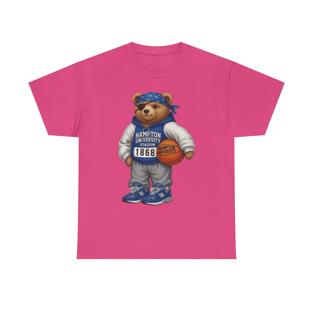 Hampton University Bear Basketball Tee — 1868 Retro Campus Shirt