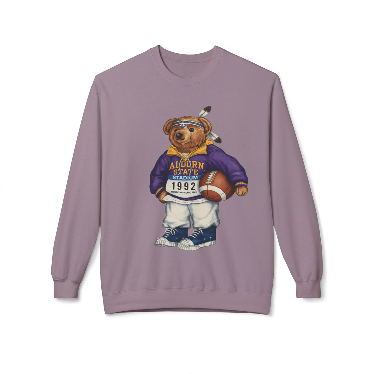 Alcorn State Polo Bear Sweatshirt | ASU Braves Teddy | Purple Gold HBCU Heritage Crew |