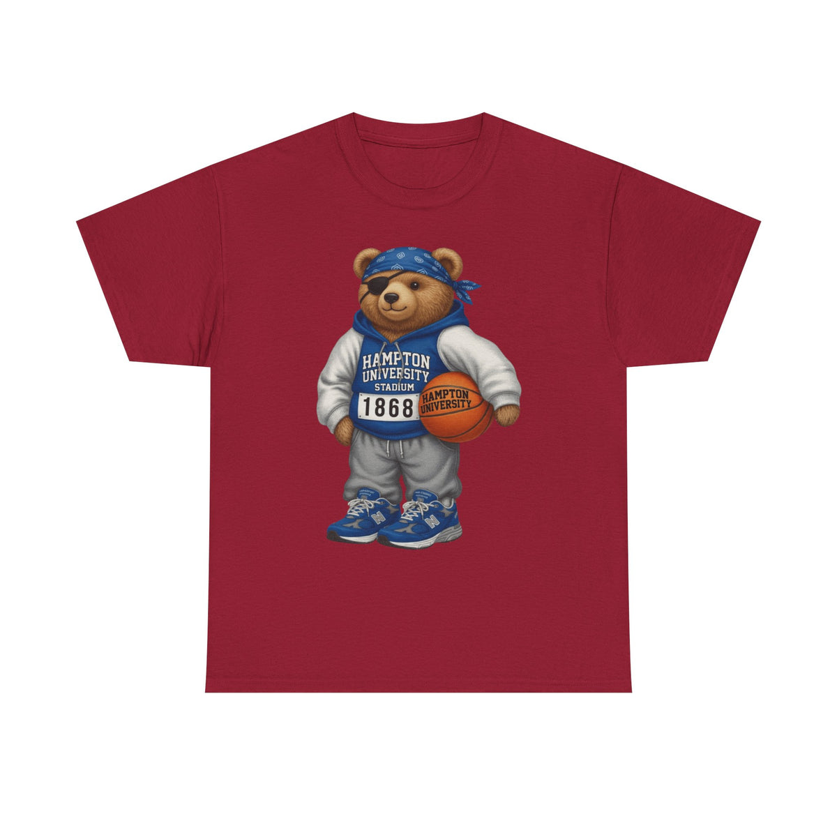 Hampton University Bear Basketball Tee — 1868 Retro Campus Shirt