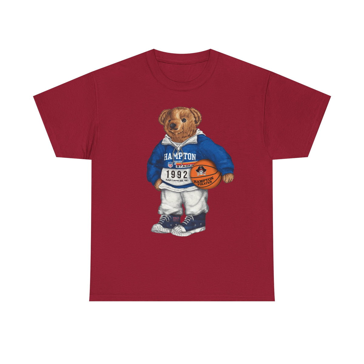 Hampton University Polo Bear 1992 Edition HBCU Tee Shirt-p  Basketball Bear Tee |Sports Graphic Shirt