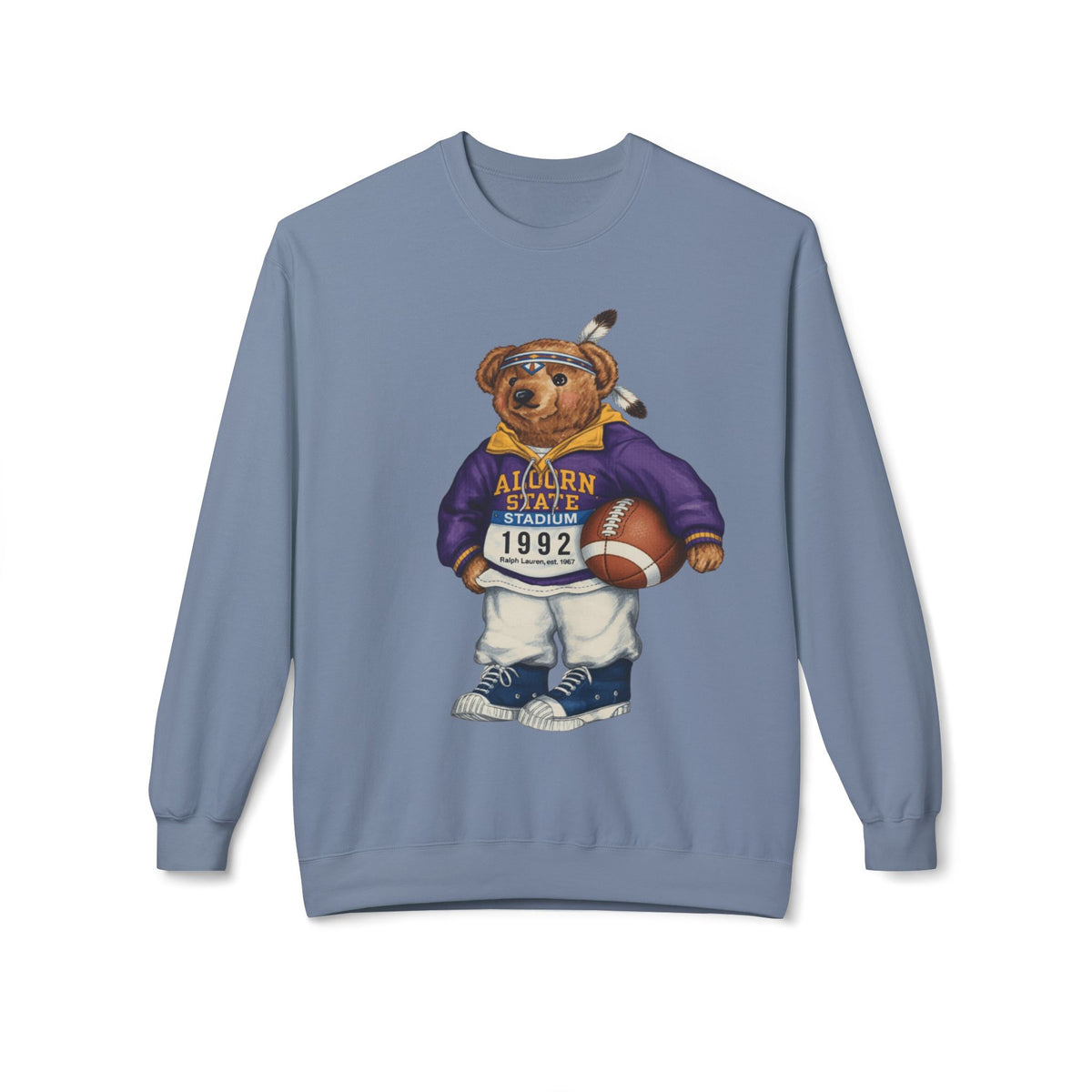 Alcorn State Polo Bear Sweatshirt | ASU Braves Teddy | Purple Gold HBCU Heritage Crew |