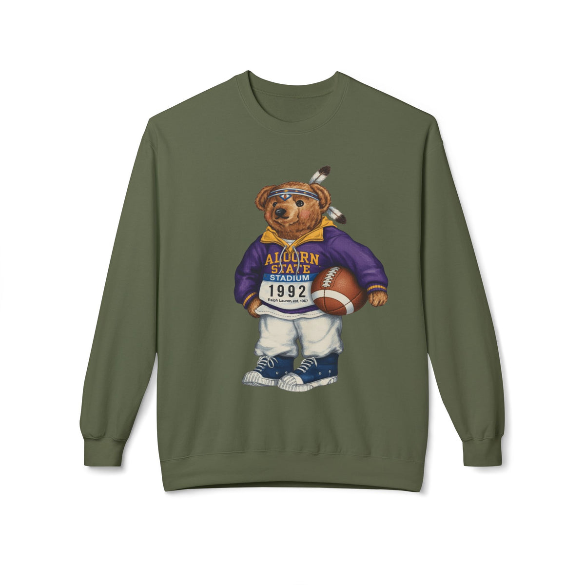 Alcorn State Polo Bear Sweatshirt | ASU Braves Teddy | Purple Gold HBCU Heritage Crew |