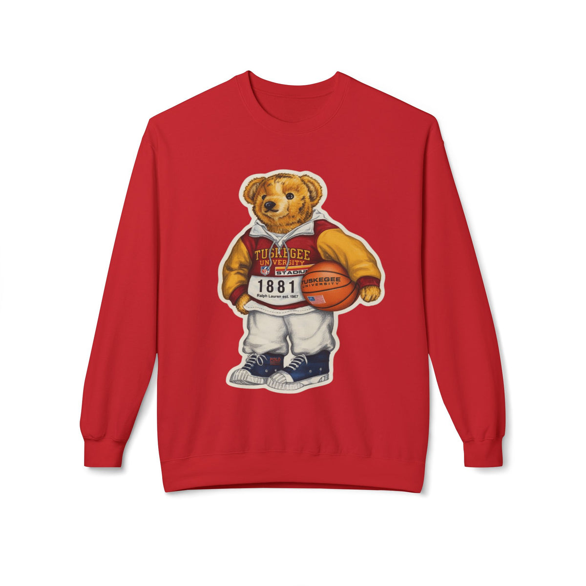 Tuskegee Bear Mascot Athletic Illustration- HBCU Polo Bear sweatshirt