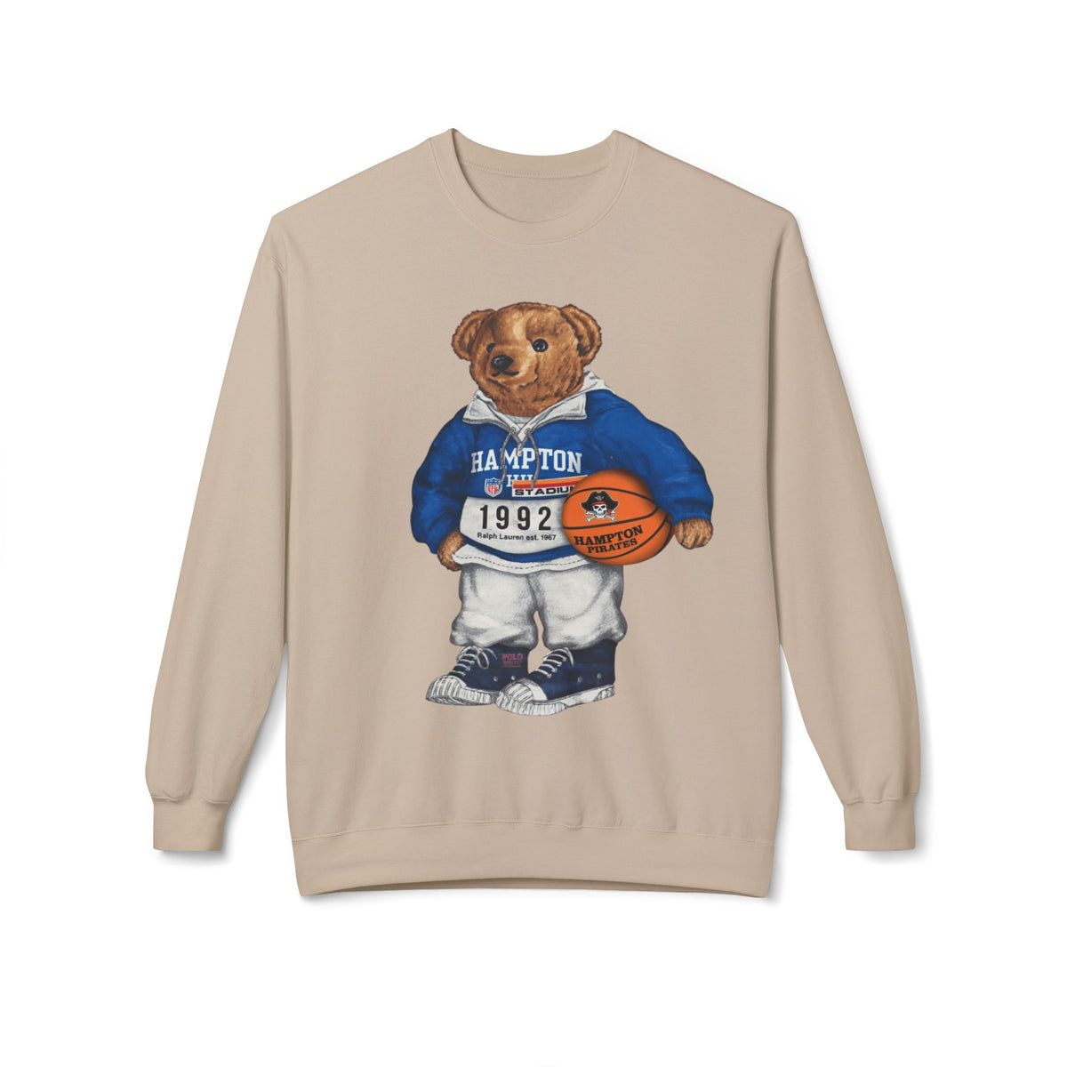 Hampton Pirates Teddy Bear Mascot- HBCU Polo Bear sweatshirt