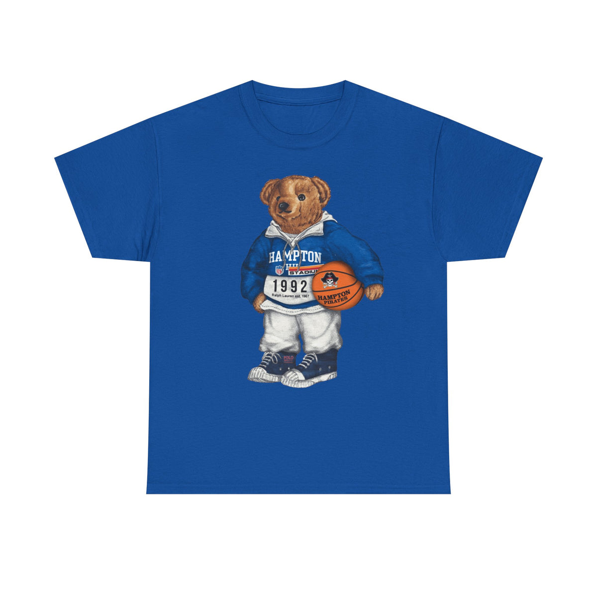 Hampton University Polo Bear 1992 Edition HBCU Tee Shirt-p  Basketball Bear Tee |Sports Graphic Shirt