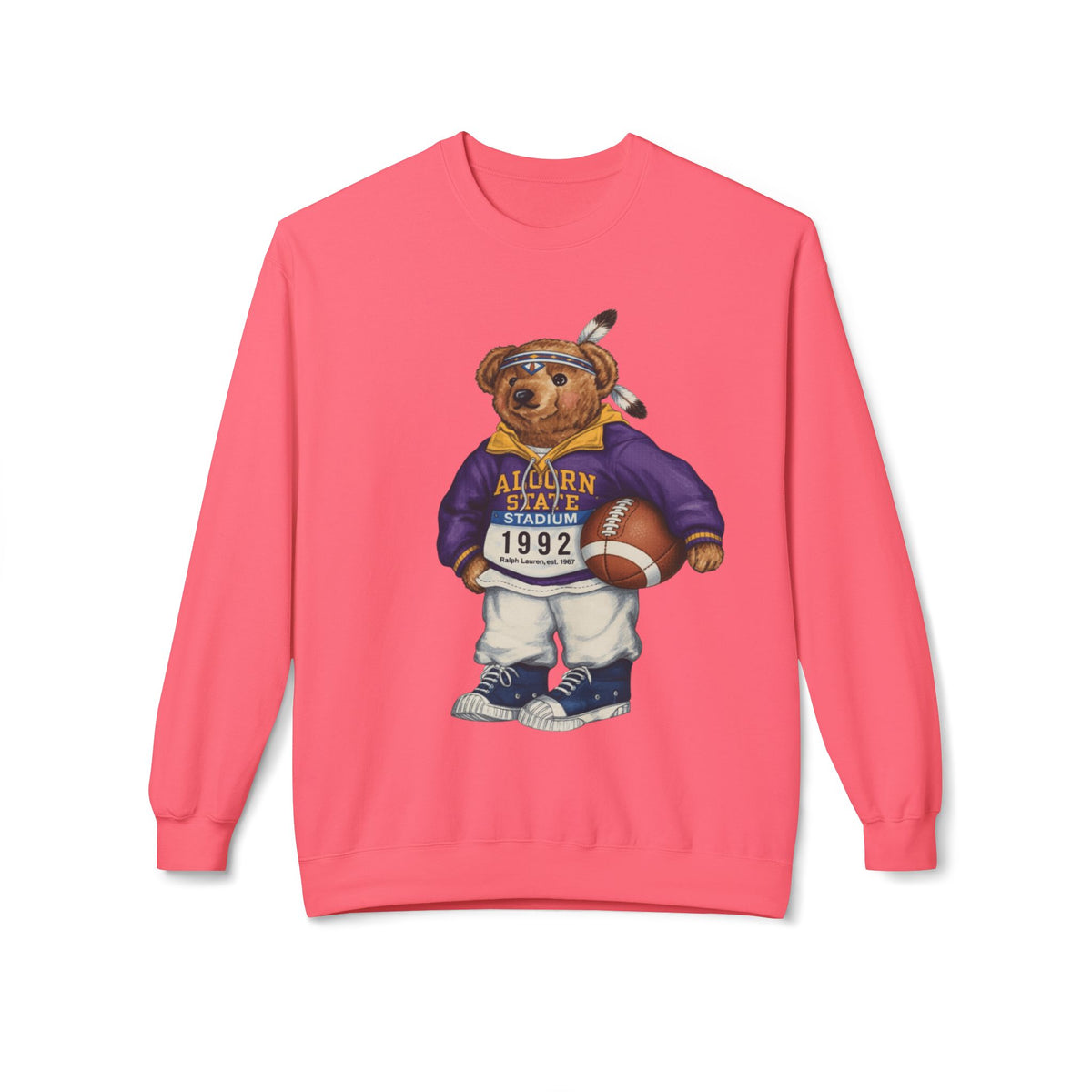 Alcorn State Polo Bear Sweatshirt | ASU Braves Teddy | Purple Gold HBCU Heritage Crew |