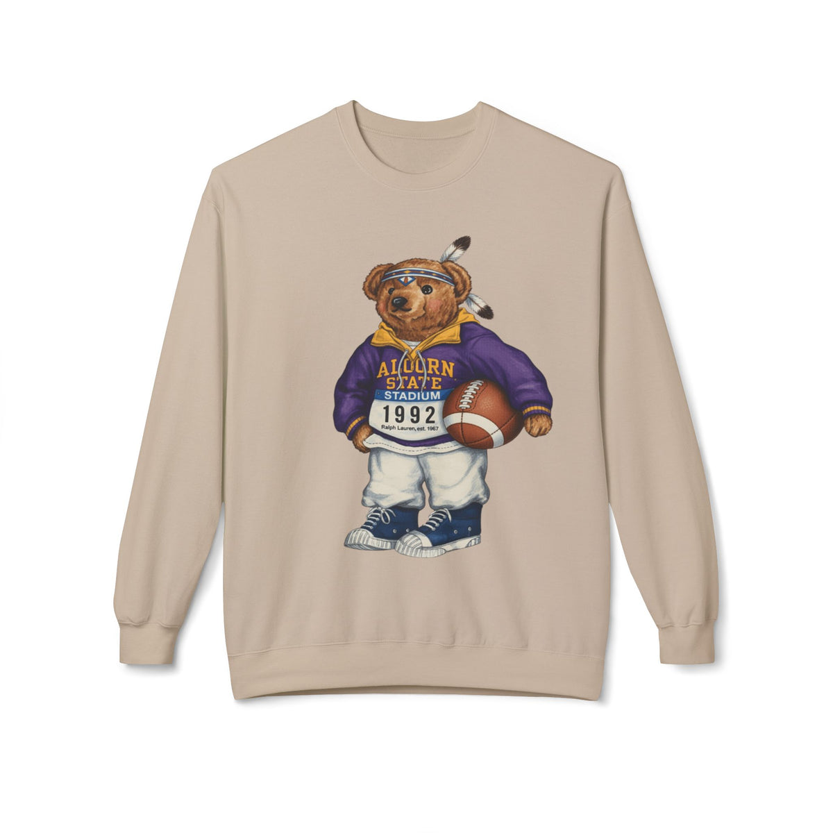 Alcorn State Polo Bear Sweatshirt | ASU Braves Teddy | Purple Gold HBCU Heritage Crew |