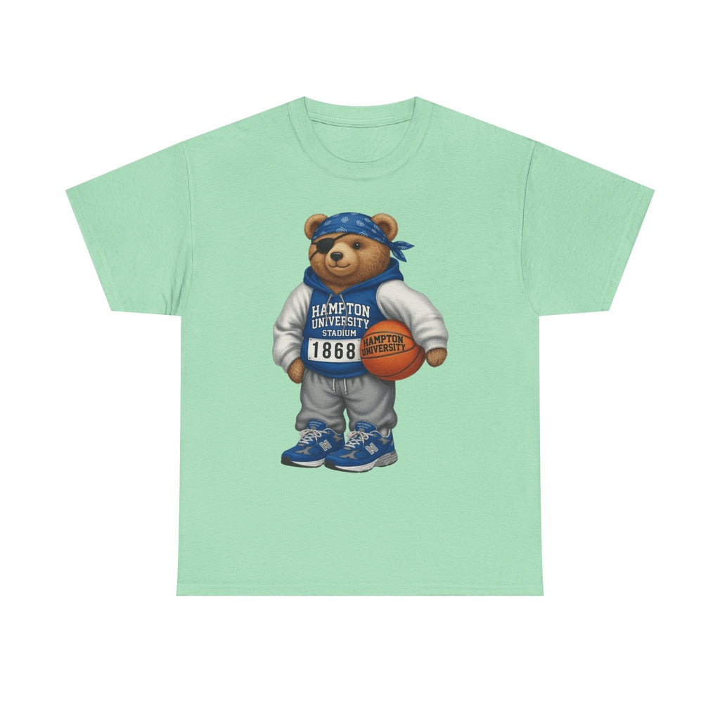 Hampton University Bear Basketball Tee — 1868 Retro Campus Shirt