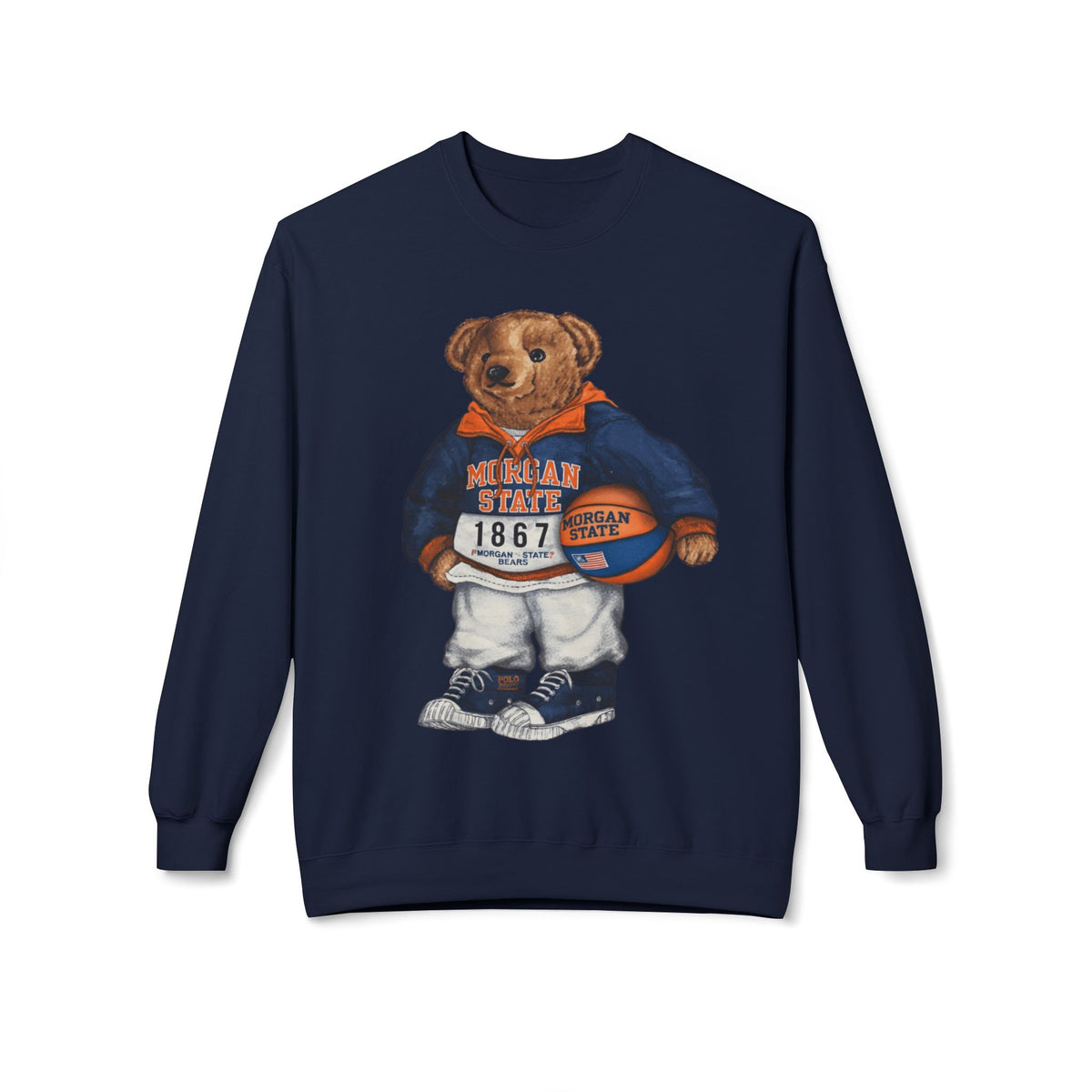 Morgan State Bear Mascot- HBCU Polo Bear sweatshirt