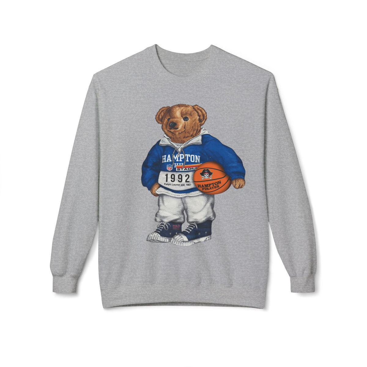 Hampton Pirates Teddy Bear Mascot- HBCU Polo Bear sweatshirt