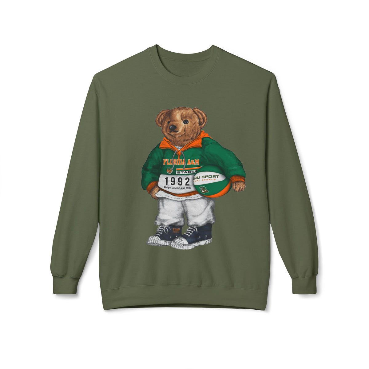 FAMU Rattlers Mascot Basketball Spirit- HBCU Polo Bear sweatshirt