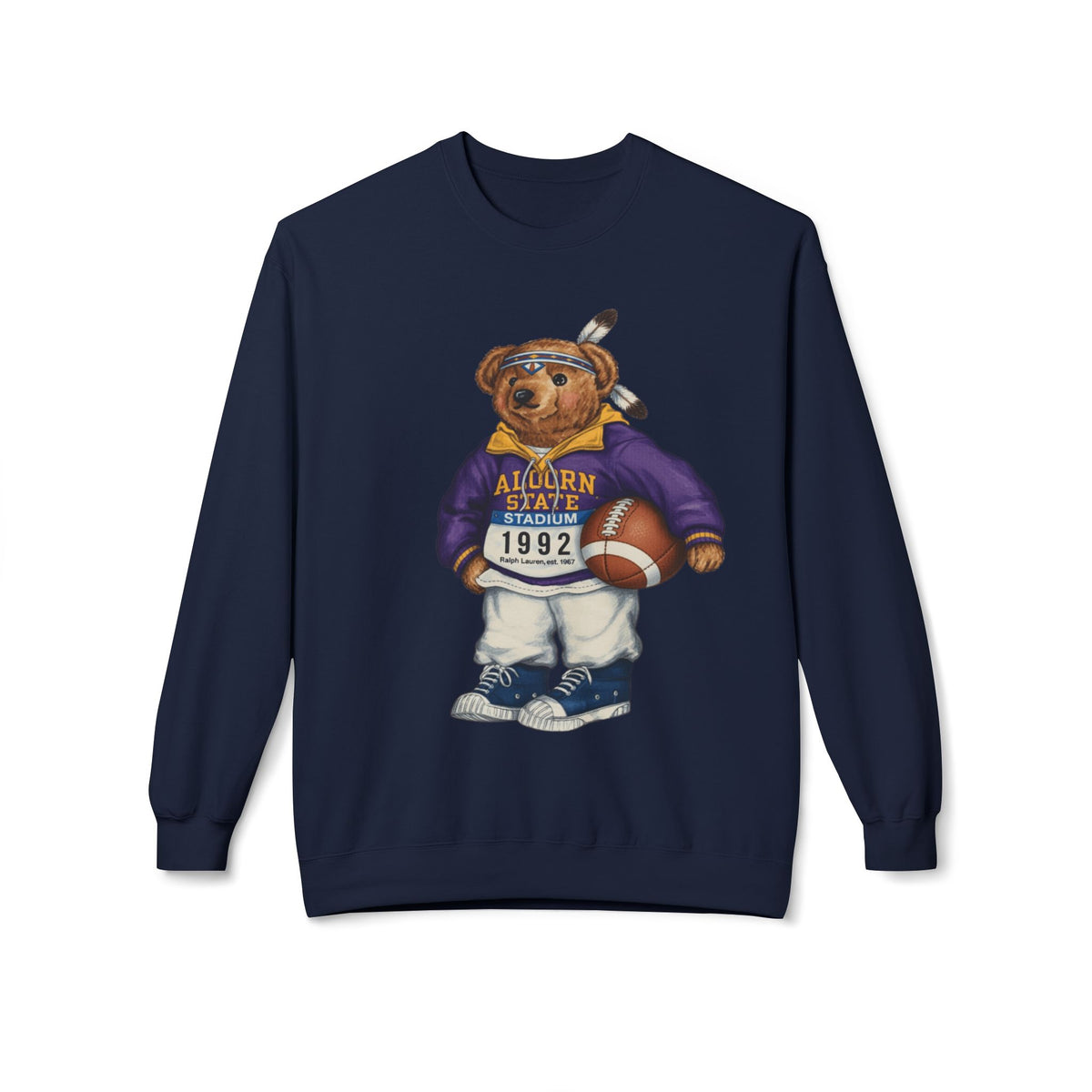 Alcorn State Polo Bear Sweatshirt | ASU Braves Teddy | Purple Gold HBCU Heritage Crew |