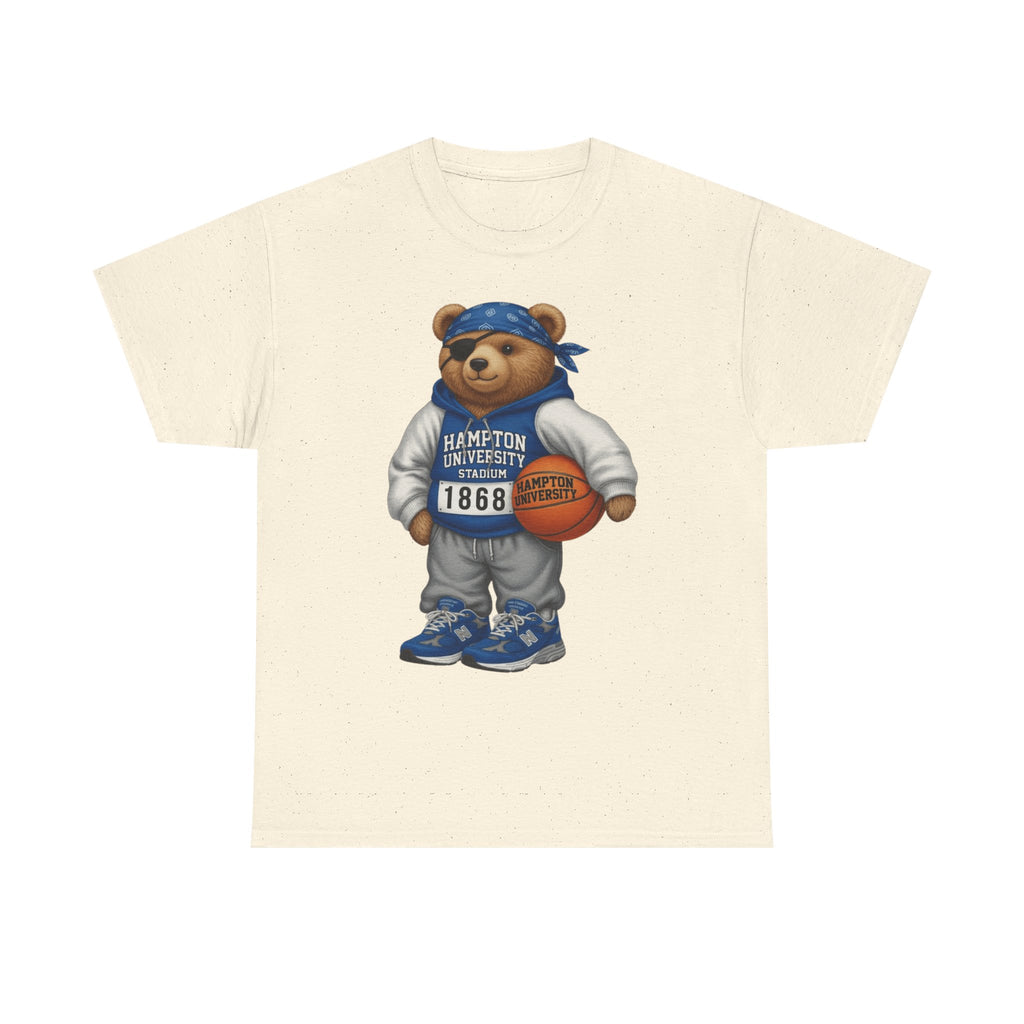 Hampton University Bear Basketball Tee — 1868 Retro Campus Shirt