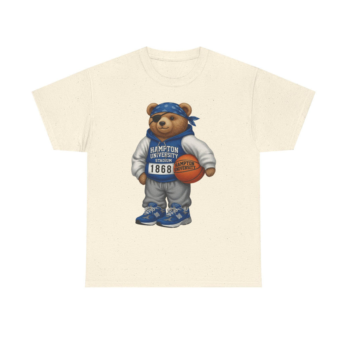 Hampton University Bear Basketball Tee — 1868 Retro Campus Shirt