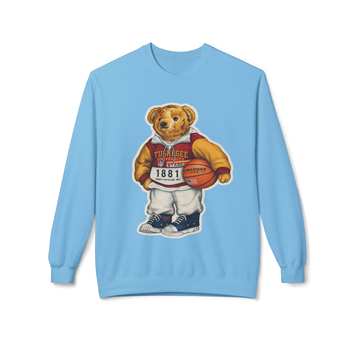 Tuskegee Bear Mascot Athletic Illustration- HBCU Polo Bear sweatshirt
