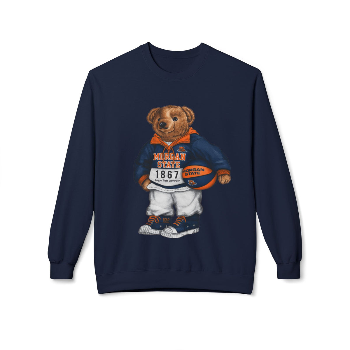 Morgan State University Mascot Bear- HBCU Polo Bear sweatshirt