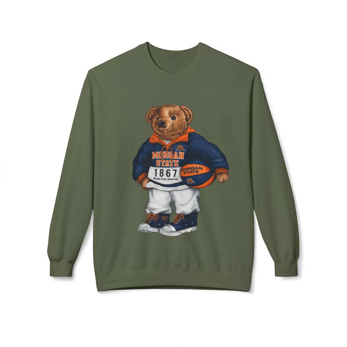 Morgan State University Mascot Bear- HBCU Polo Bear sweatshirt