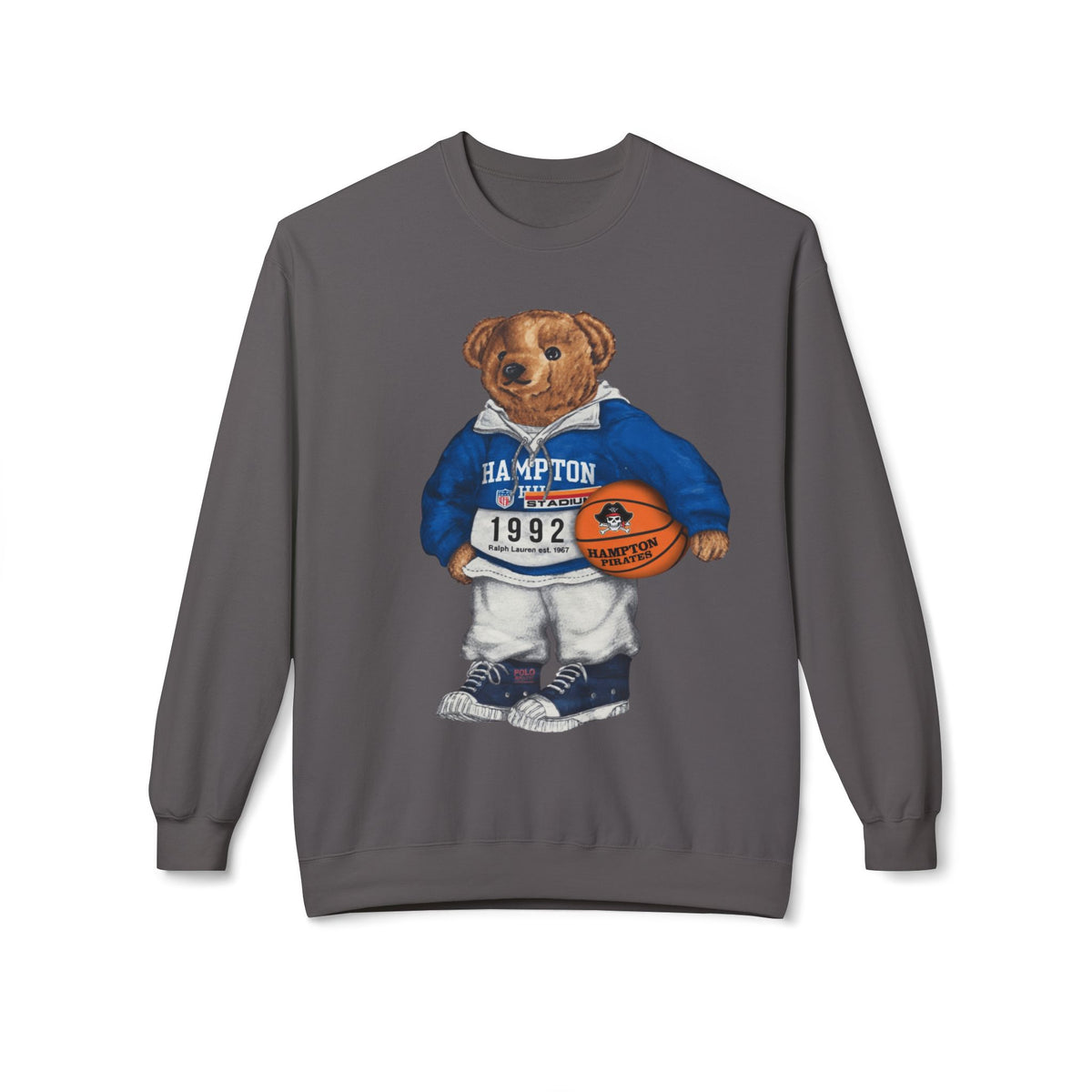 Hampton Pirates Teddy Bear Mascot- HBCU Polo Bear sweatshirt