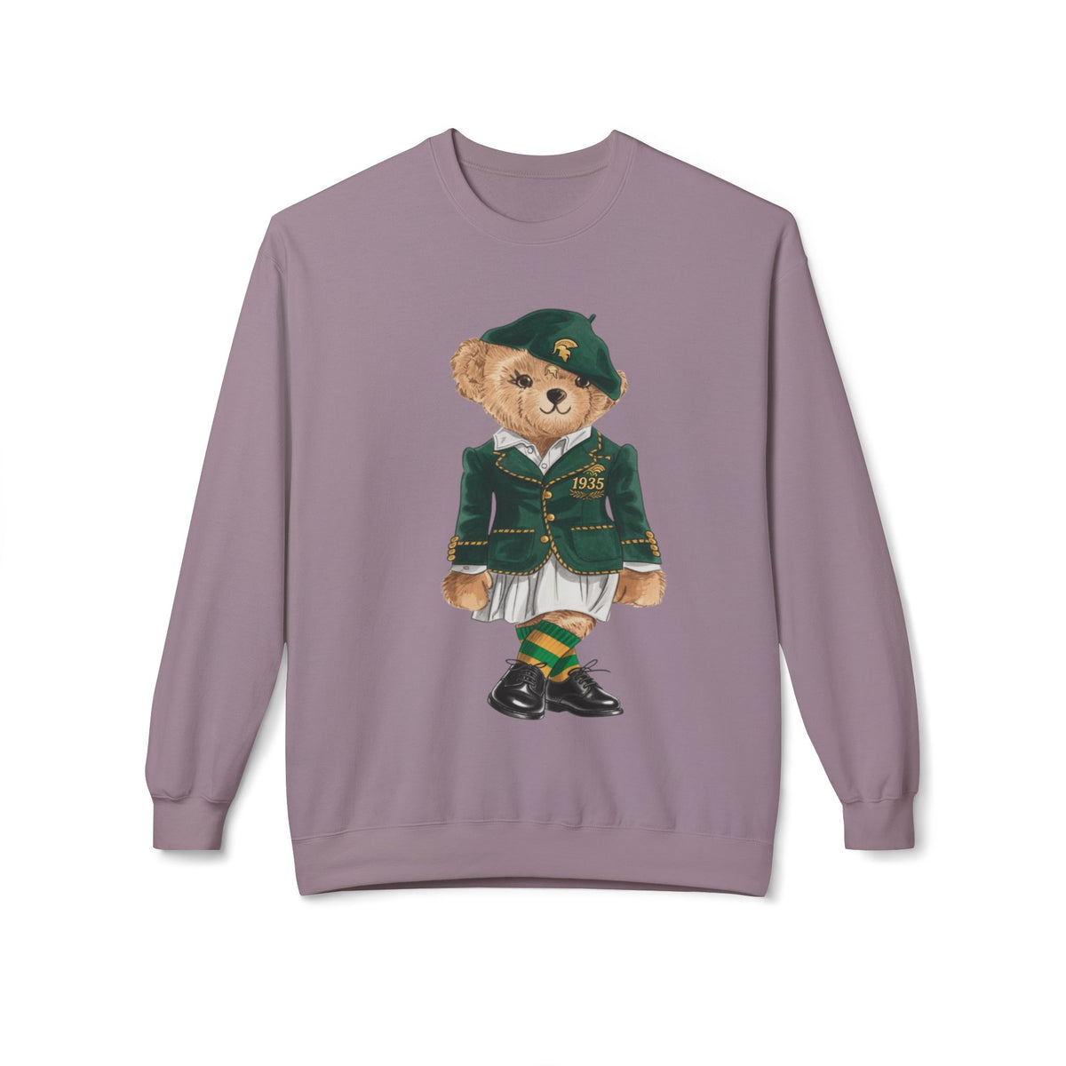 NSU Bear Sweatshirt | Norfolk State Spartan Teddy | Green Gold Heritage Crew | Yards & Dorms