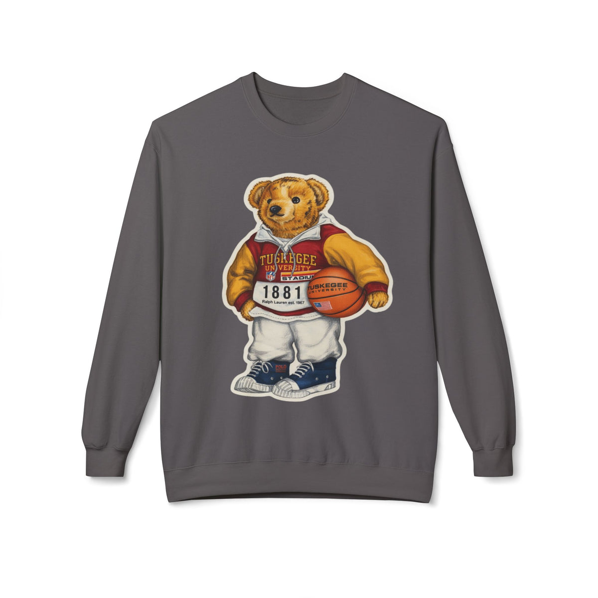 Tuskegee Bear Mascot Athletic Illustration- HBCU Polo Bear sweatshirt
