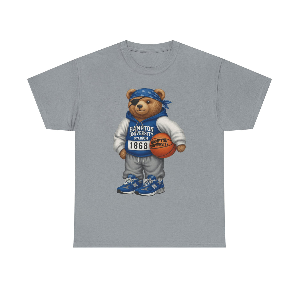 Hampton University Bear Basketball Tee — 1868 Retro Campus Shirt