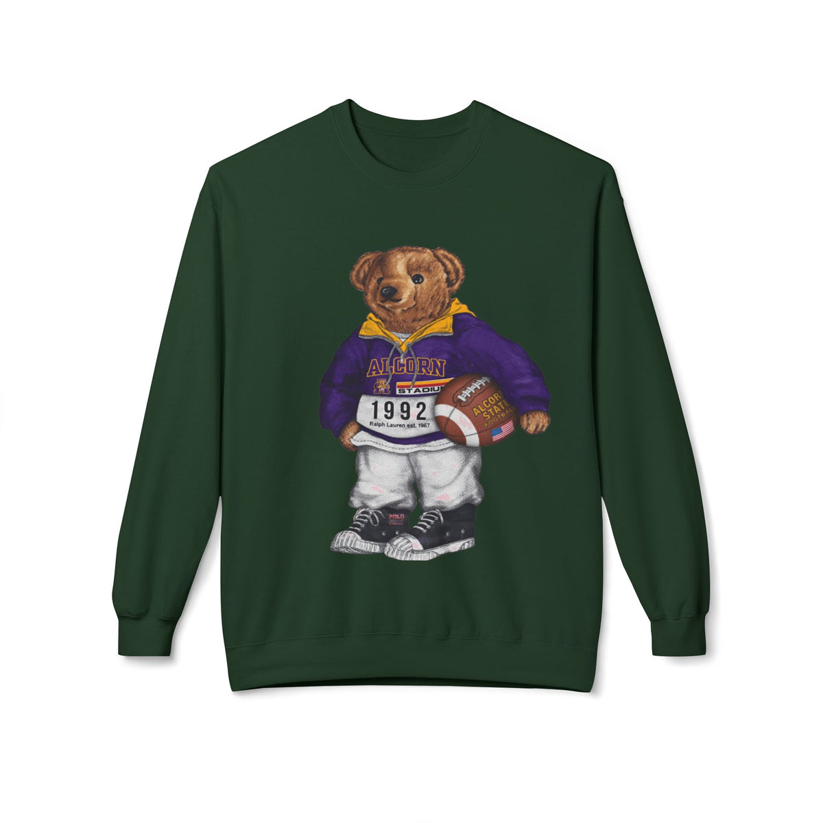 Alcorn State Bear Mascot Football Gear- HBCU Polo Bear sweatshirt