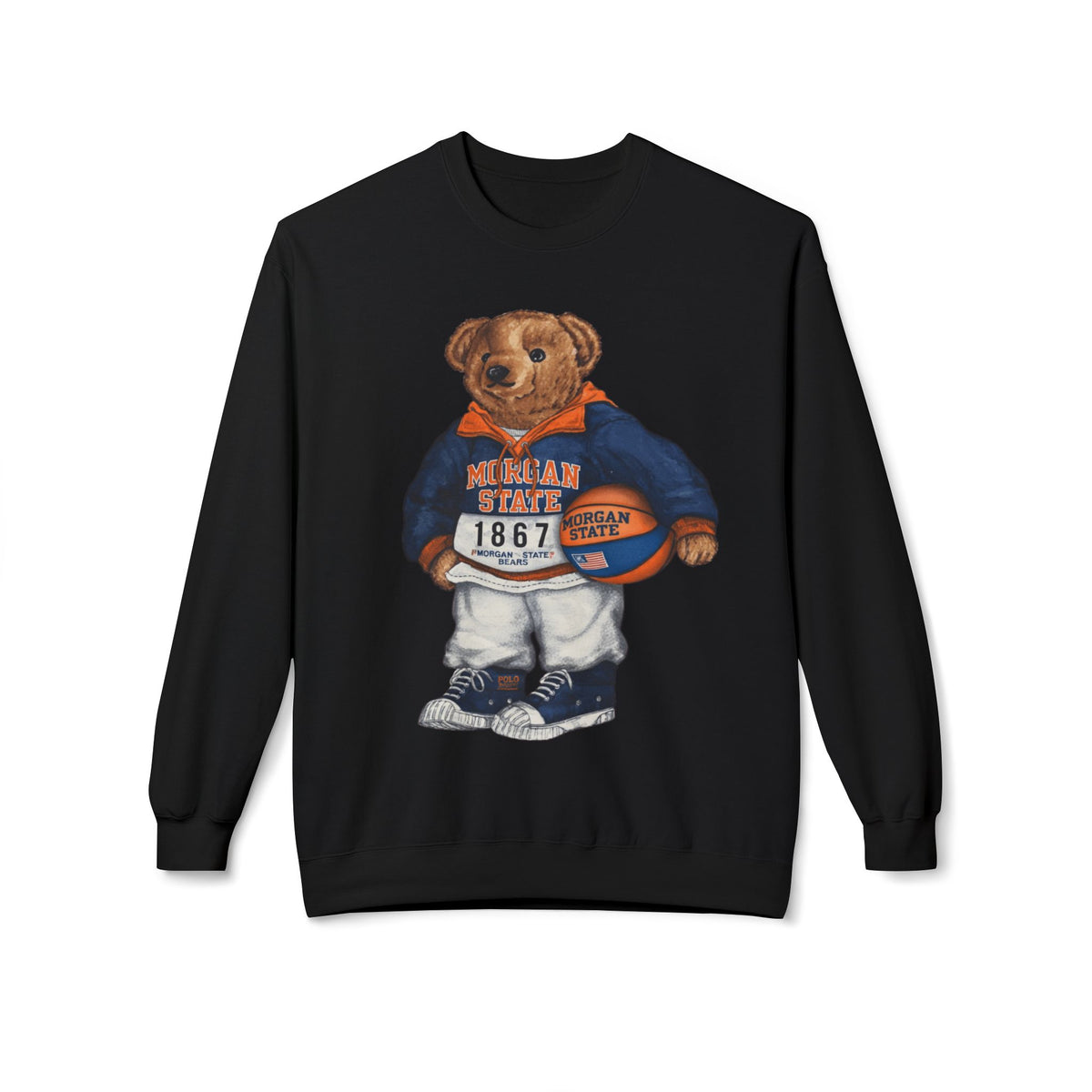 Morgan State Bear Mascot- HBCU Polo Bear sweatshirt