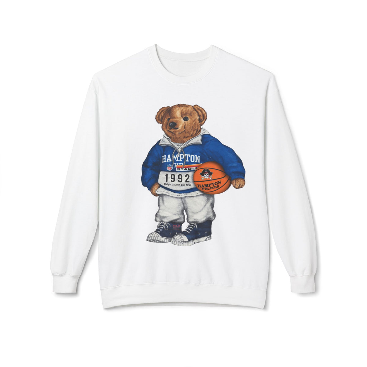 Hampton Pirates Teddy Bear Mascot- HBCU Polo Bear sweatshirt