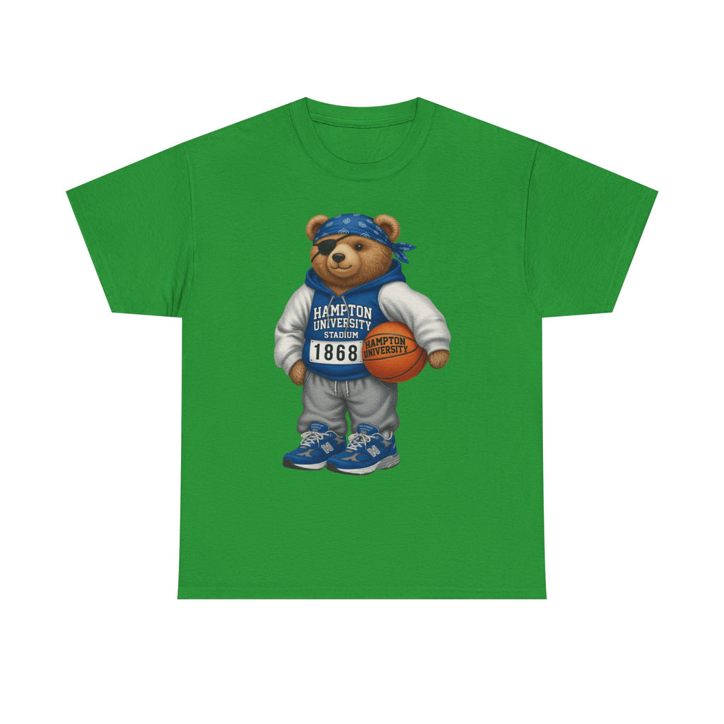 Hampton University Bear Basketball Tee — 1868 Retro Campus Shirt