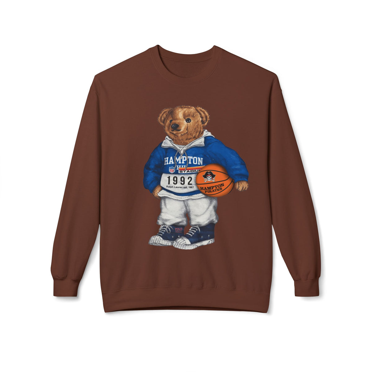 Hampton Pirates Teddy Bear Mascot- HBCU Polo Bear sweatshirt