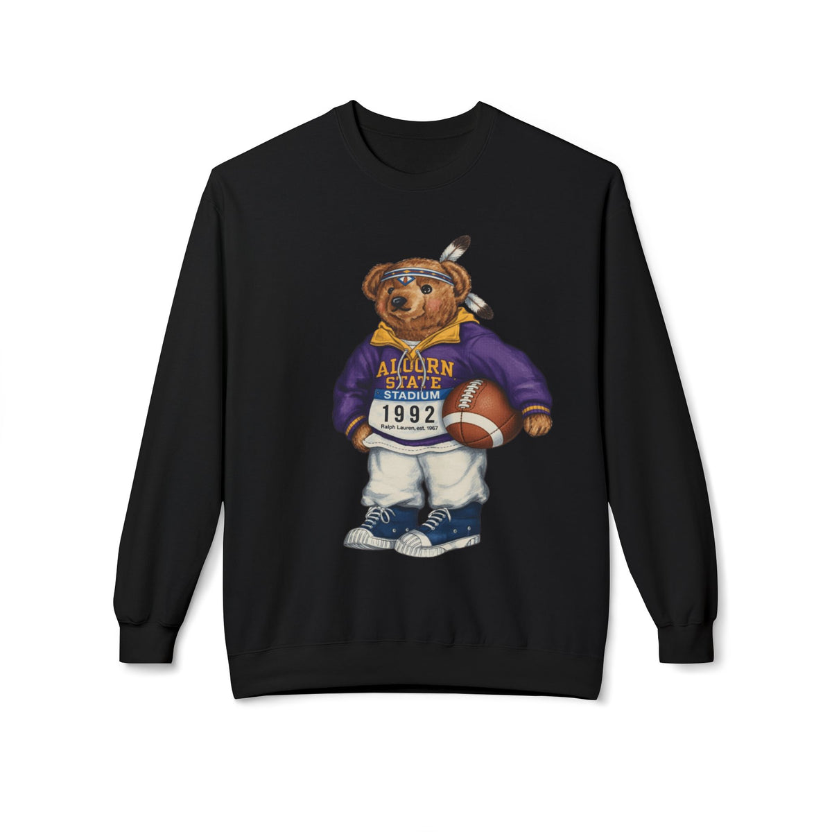 Alcorn State Polo Bear Sweatshirt | ASU Braves Teddy | Purple Gold HBCU Heritage Crew |