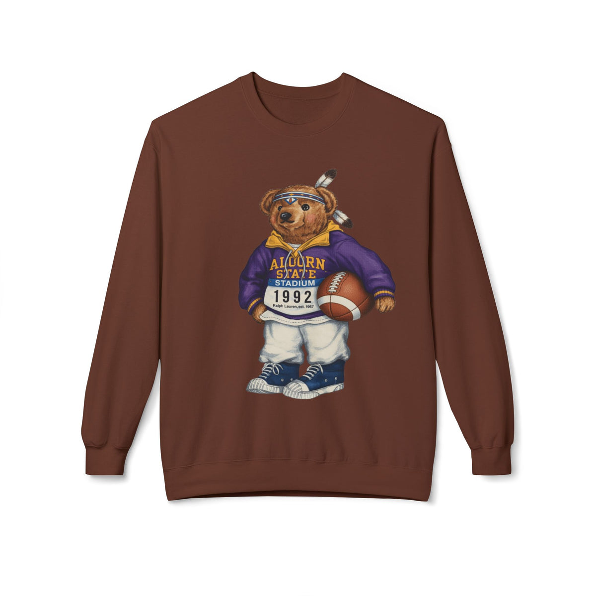 Alcorn State Polo Bear Sweatshirt | ASU Braves Teddy | Purple Gold HBCU Heritage Crew |