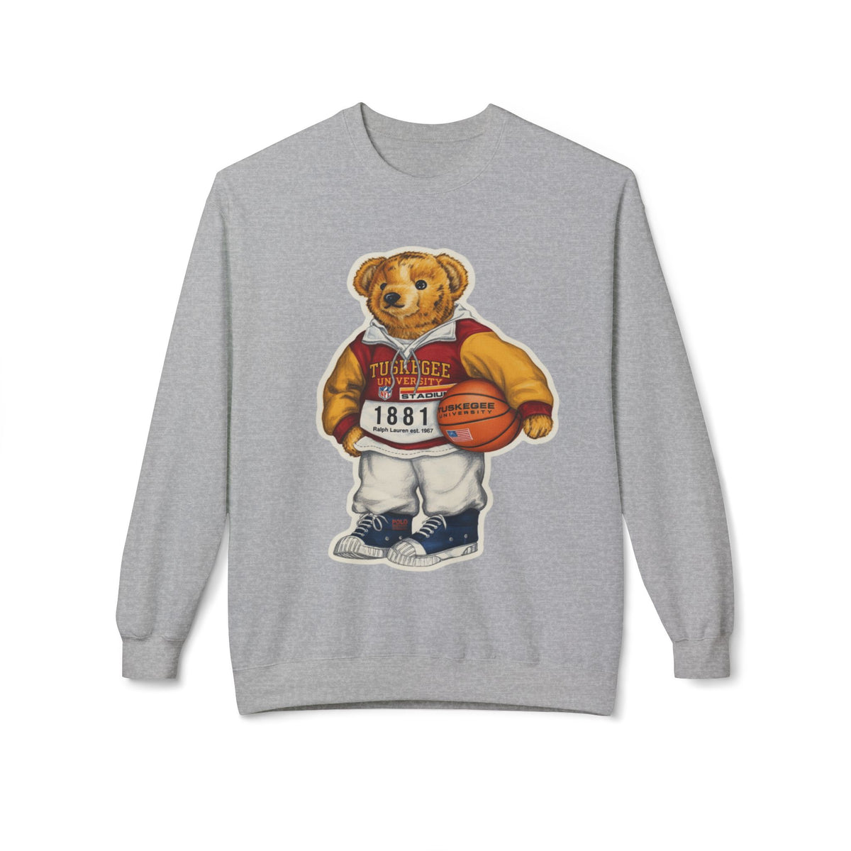 Tuskegee Bear Mascot Athletic Illustration- HBCU Polo Bear sweatshirt