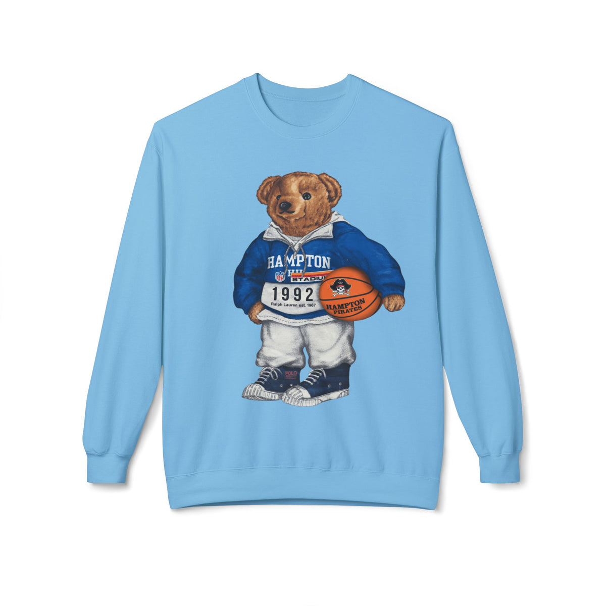 Hampton Pirates Teddy Bear Mascot- HBCU Polo Bear sweatshirt