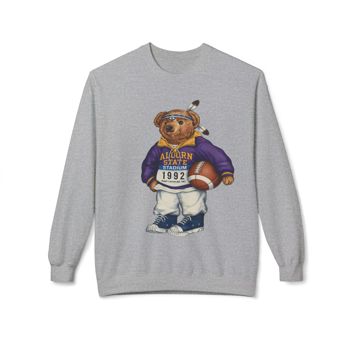 Alcorn State Polo Bear Sweatshirt | ASU Braves Teddy | Purple Gold HBCU Heritage Crew |
