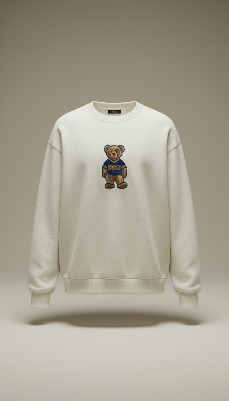 Ivory Heavyweight Bear Sweatshirt