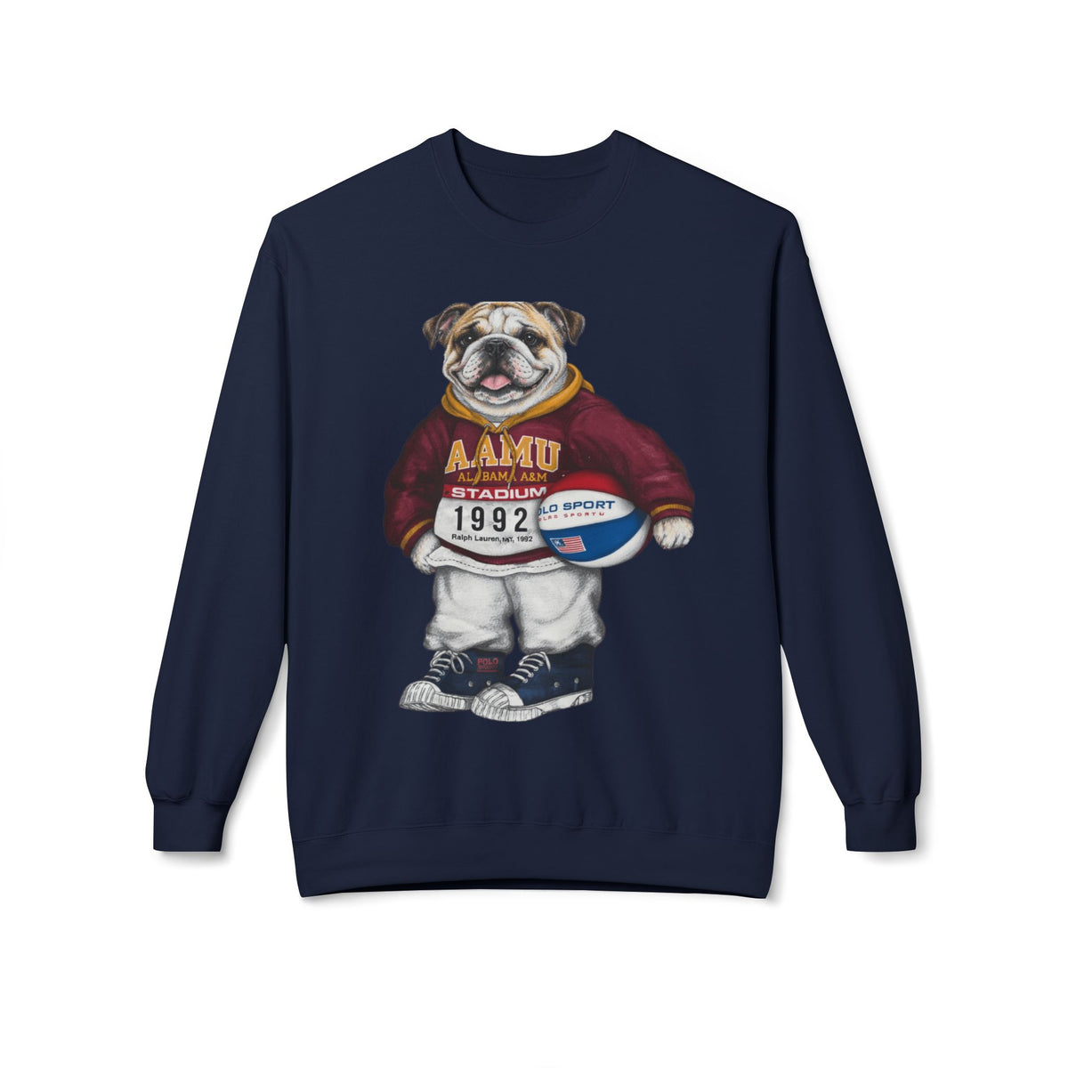 Vintage AAMU Bulldog Mascot Stadium Hoodie 1992- HBCU Polo Bear sweatshirt