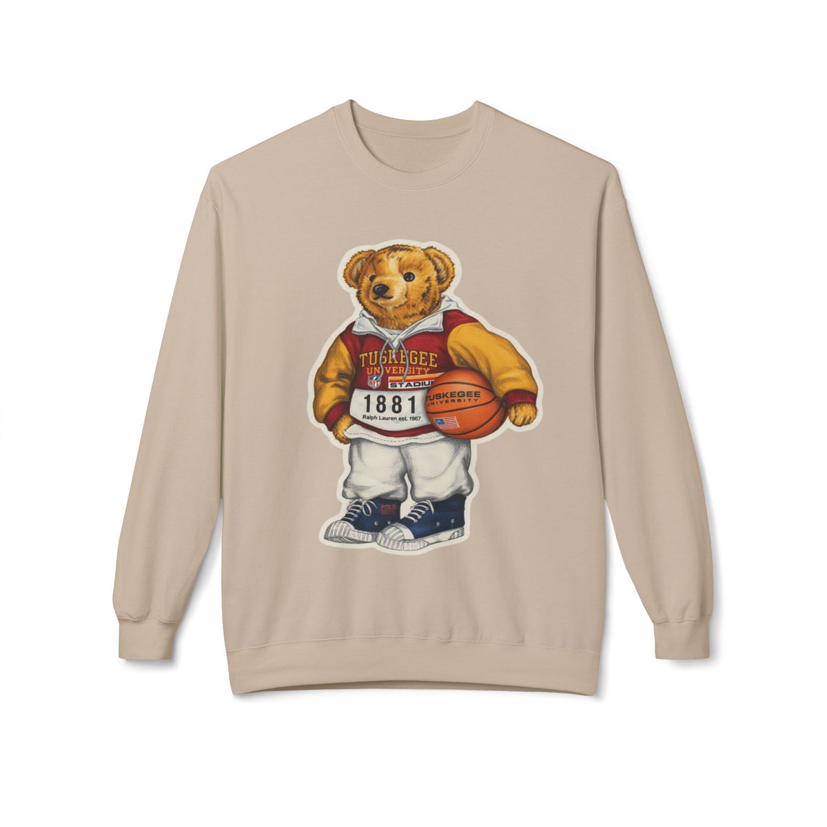 Tuskegee Bear Mascot Athletic Illustration- HBCU Polo Bear sweatshirt