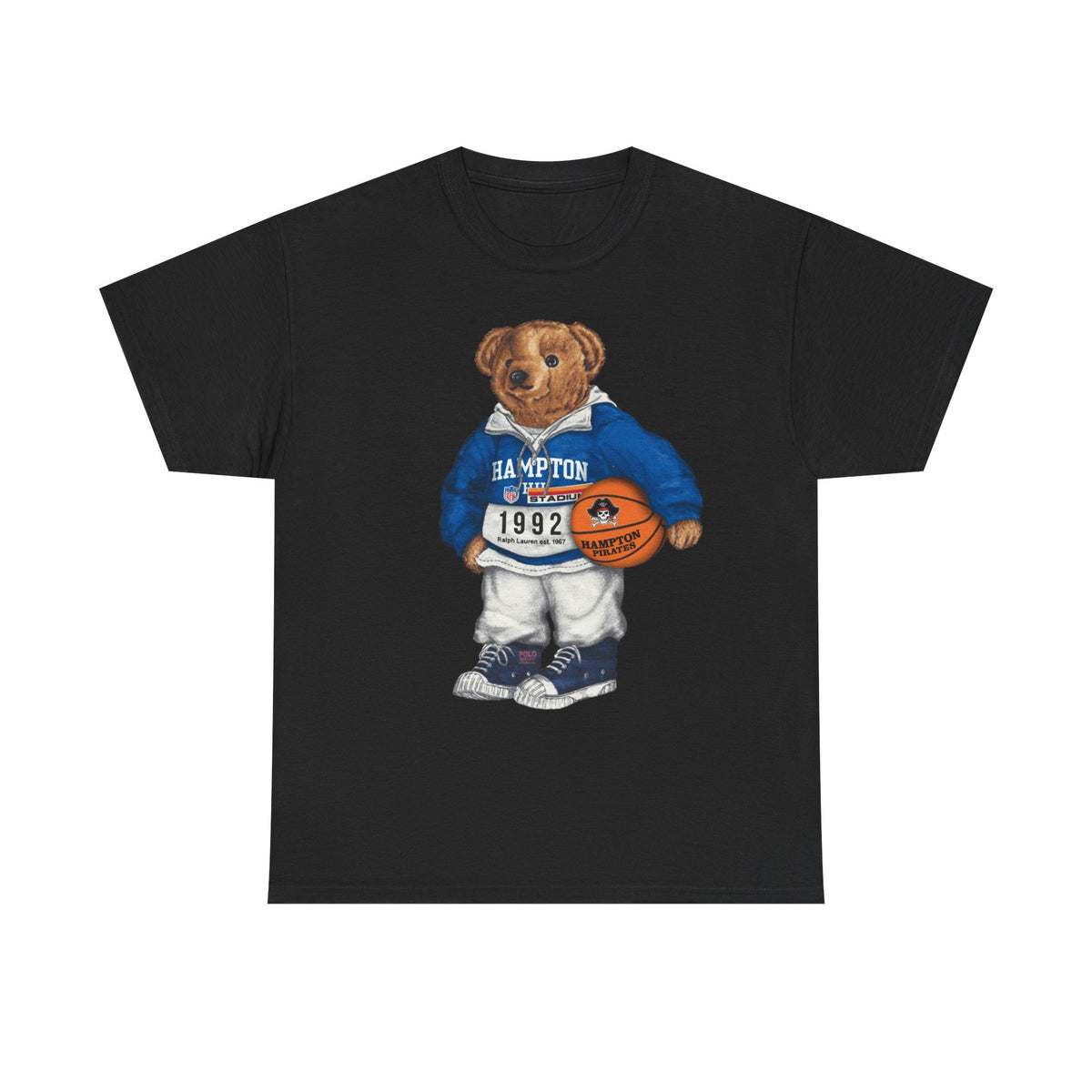 Hampton University Polo Bear 1992 Edition HBCU Tee Shirt-p  Basketball Bear Tee |Sports Graphic Shirt