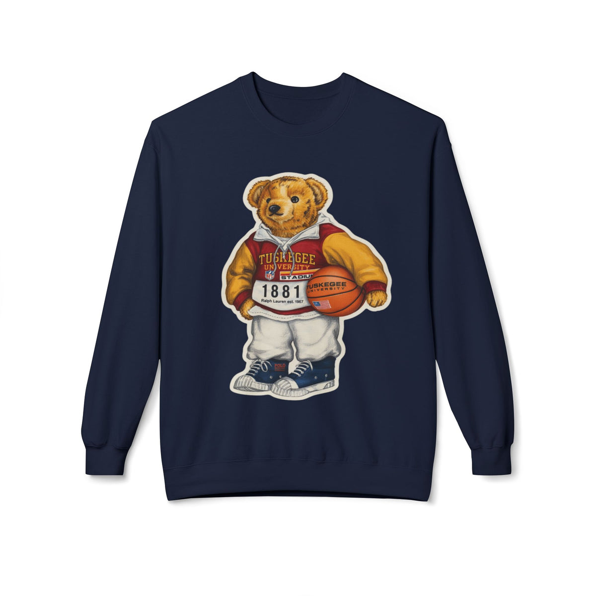 Tuskegee Bear Mascot Athletic Illustration- HBCU Polo Bear sweatshirt